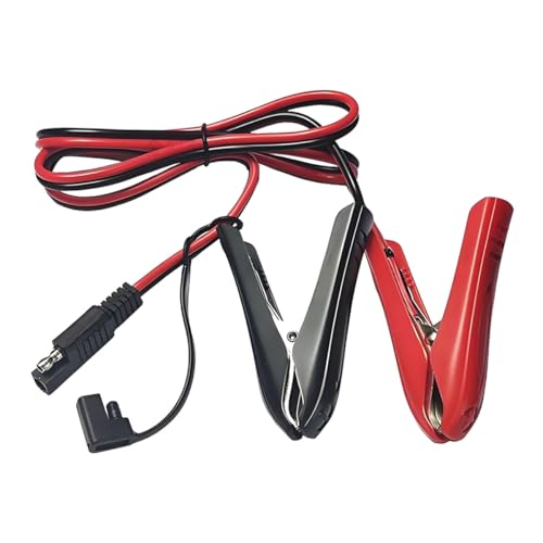 3.2FT 12V 14AWG Alligator Crocodile Clip to SAE Connector, Battery Charging Wire for Car Solar Power, Quick Release Adapter Extension Cable with Clamp, Fit for Car, Motorcycle (AlligatorClip) - size: AlligatorClip