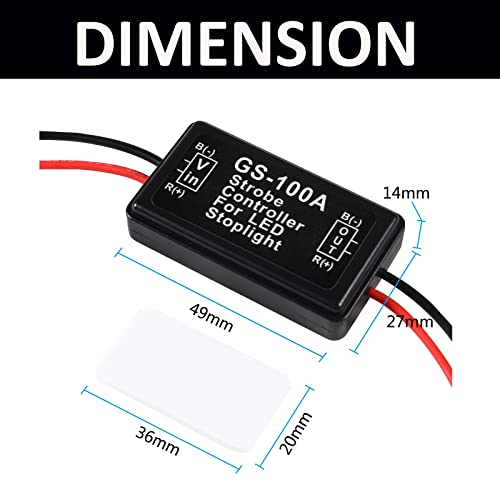 DIANN 4pcs GS-100A Brake Light Flasher Strobe LED Flash Module Flash Strobe Controller 12-30V for Cars, Trucks, Motorcycles, Bicycles