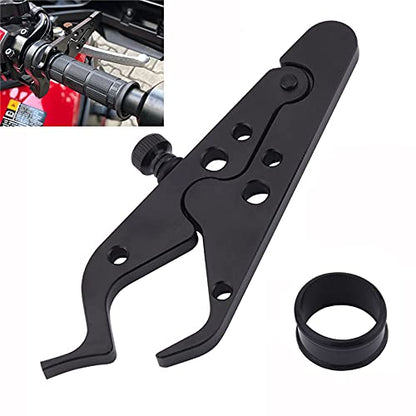 Universal Motorcycle Throttle Lock Aluminum Throttle Assist Cruise Control Clamp with -slip Ring Black 1 Pair