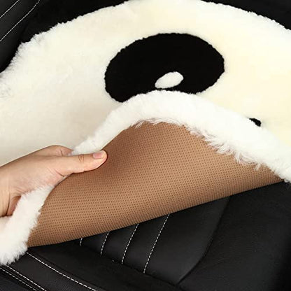 3 Packs Genuine Sheepskin Auto Seat Cushion, Australian Natural Wool Seat Cover Soft Comfort Warm Winter Office Chair Universal Fit - color: Panda