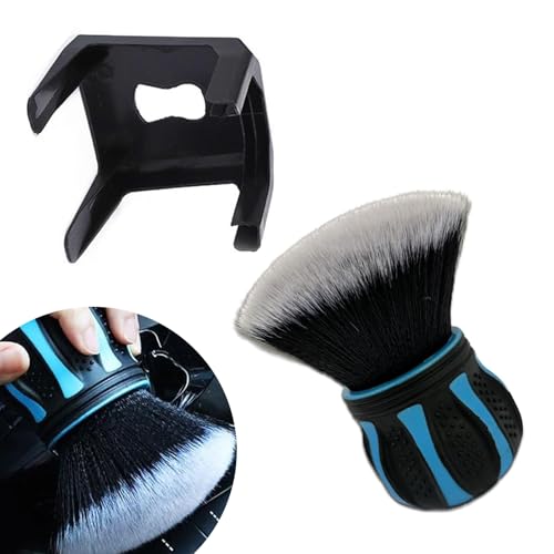 Car Detailing Brush, Automotive Ball-shaped Detail Brush, Ultra Soft Cleaning Brushes with Storage Rack, Universal Auto Interior Cleaning Tool, for Most Cars (Blue) - color: Blue