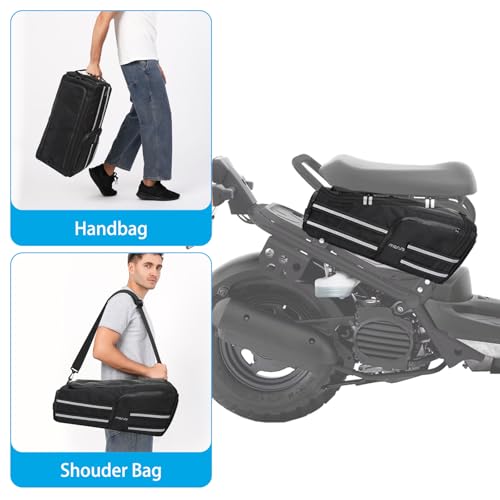 MOSISO Compatible with Ruckus 2010-2023 Under Seat Storage Bag, 18L Multifunctional Scooters Saddle Luggage Tool Gear Carry Bag Accessory Pouch with Handle & Shoulder Strap, Black
