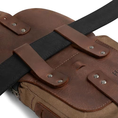 Hide & Drink, Survival Camping Pouch, Belt Loop, Rustic and Handy Tool Bag, Weather Resistant Outdoor Accessories, Traveling Essentials, Waxed Canvas, Handmade - color: Fatigue