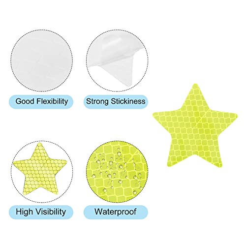 PATIKIL Reflective Stickers, 30 Pack 2.36 x 2.36 Inch Waterproof Adhesive High Visibility Night Caution Warning Star Shape Safety Tape Reflector for Trucks Trailers Cars, Green - color: Green