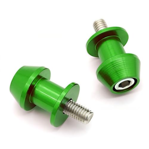 10mm Motorcycle Swing Arm Spools Aluminium Alloy Motorcycle CNC Sliders Stand Swingarm Bobbins(Green,2Pcs) - color: Green, size: 10mm