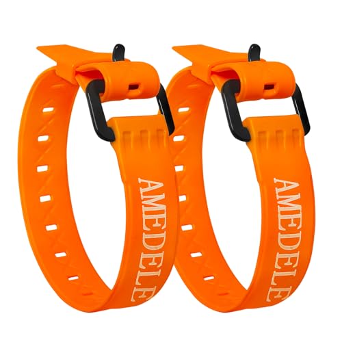 2 Pack Lashing Straps with Buckles,Adjustable Utility Tension Straps,Simple Tie-Downs Straps for Securing Bike Moto Luggage,Garden Hoses,Skis,Wires and Cables,Orange,22" - color: Orange, size: 22" Length / 2 Pack