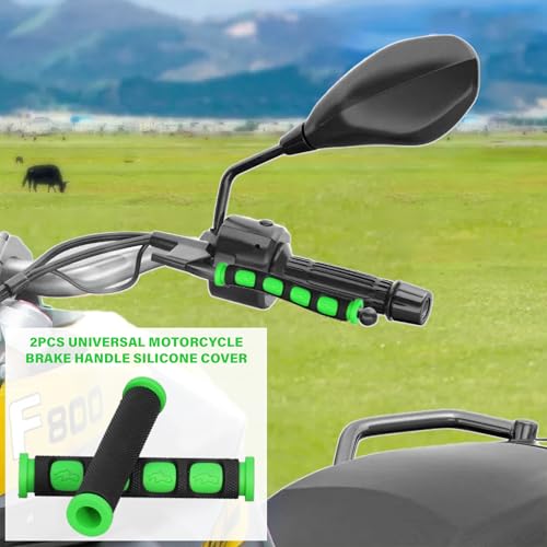 2Pcs Universal Motorcycle Brake Lever Cover Handle Silicone Sleeve Motorbike Bicycle Handles Grips Protection Accessories - color: green