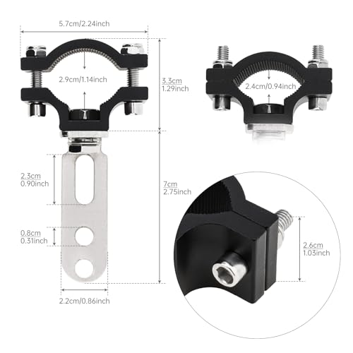 Windance 2pcs Light Bar Mounting Bracket 18.5-27mm/0.72-1.06 inch Aluminum Auxiliary Spotlight Tube Clamp Holder for Motorcycle Scooter Pit Bike ATV UTV Front Fork Bumper Roll Bar Roof Rack (Silver) - color: Silver
