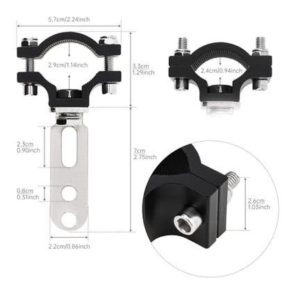 Windance 2pcs Light Bar Mounting Bracket 18.5-27mm/0.72-1.06 inch Aluminum Auxiliary Spotlight Tube Clamp Holder for Motorcycle Scooter Pit Bike ATV UTV Front Fork Bumper Roll Bar Roof Rack (Silver) - color: Silver