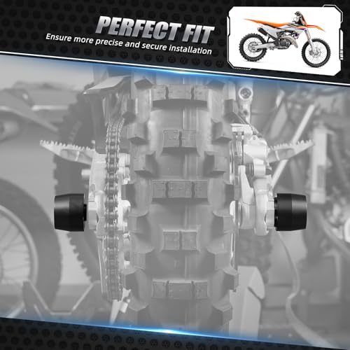 NICECNC Rear Axle Slider Fork Protector Motorcycle Compatible with KTM 150-500 EXC EXCF XCW XCF-W XW-F 2024 125-450 XC SX XCF SXF 2023-24,Compatible with Husqvarna 150-501 TE FE 2024 Aluminum, Black