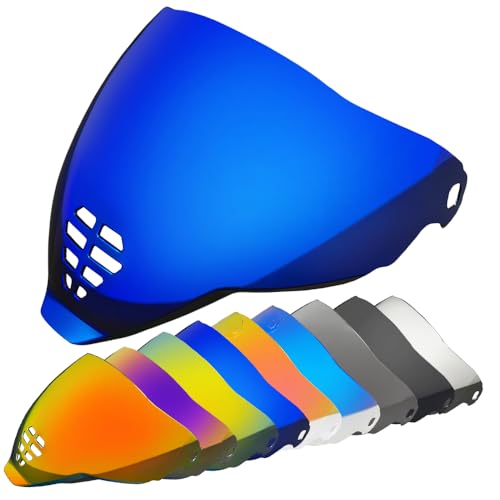 YMTSGEA Airflite Helmet Visor Replacement for IC-06.Motorcycle Helmet Shield Windshield Sunshield PC Lens UV Protection Compatible with Airflite IC-06 (Revo Deep Blue) - color: Revo Deep Blue