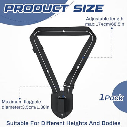 Jecery Single Strap Parade Flag Carrier Parade Harness Color Guard Flag Pole Holder Nylon Sling Carrying Belt for Parades(Black) - color: Black, style: Single Strap