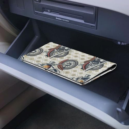 Car Registration and Insurance Holder, Retro Motorcycle Vehicle Glove Box Car Organizer for Documents, Cards, License Car Organization