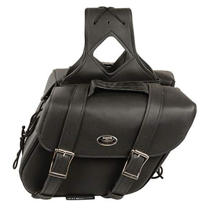 Milwaukee Leather PVC 2-Strap Throw-Over Easy Zip off and off Motorcycle Saddlebags - Medium - color: SH58001ZB-BLACK, size: Medium