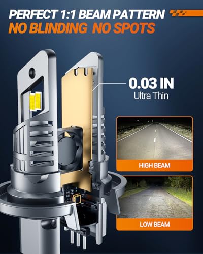 SEALIGHT H13 Bulb, H13 9008 Fog Lights Bulb 40000LM Super Bright,9008 Head Light Bulbs Fanless In Line Car Fog Bulb Plug and Play, Pack of 2 - size: H13/9008