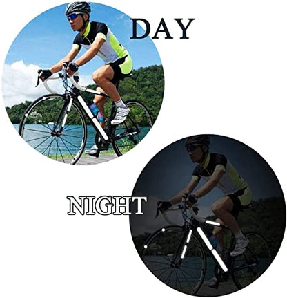 36pcs Reflective Decals Reflective Stickers Safety Warning Sticker Tapes Waterproofs High Intensity Night Visibility Adhesive for Helmets Motorbike(3x8cm) (36PcsWhite+Yellow) - color: 36pcswhite+yellow