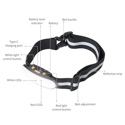 Belt lamp, Running Light, Outdoor Sports Belt Light, LED Jogging Belt, Waist Light for Night Sports, Lighting for Night Hiking/Training