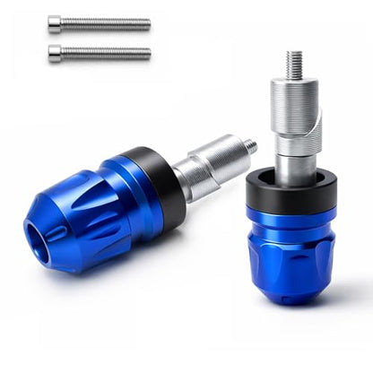 Motorcycle Handle Bar Ends Plug for 17-19 mm Handlebars, Aluminum Heavy Bar End Slider Anti Vibration Handlebar Grip End Weight Caps(Blue) - color: Blue