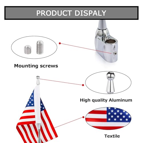 PSLER Motocycle Aluminum Rear Side Mount Luggage Rack Antenna Vertical Flag Pole for GL1800 Goldwing All Years (United States)