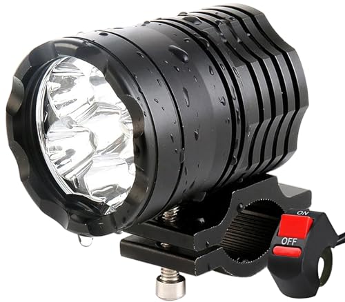 Motorcycle Driving Light 12-60V 40W 3600LM LED Fog Light for ATV UTV Bike Car Truck Boat Forklift Waterproof LED Spotlight with 6 Light Beads High Low Strobe Beam Switch Universal (Black 1) - color: Black 1