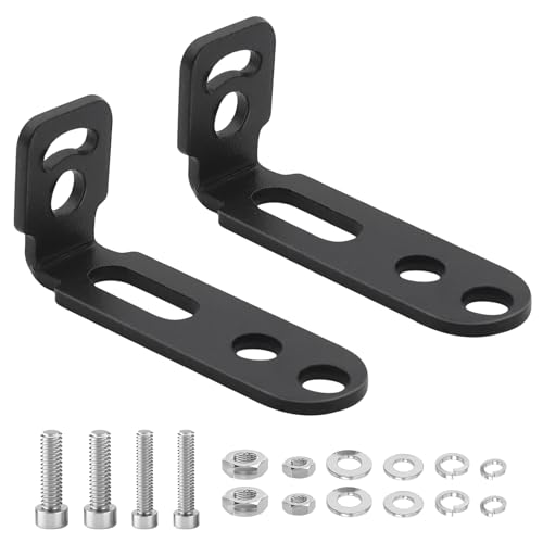 jose2015 2PCS Motorcycle Fog Light Bracket L Shaped Mounting Bracket, Universal Extension Holder Spotlight Driving Light Mount Brackets Black - color: Black