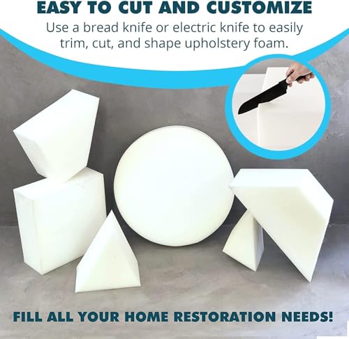 Foamma 2" x 24" x 72" High Density Upholstery Foam 3 Pack - Replacement Cushion Foam for Couch and Chair - color: High Density, size: 2" x 24" x 72", style: 3 Pack