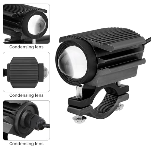Windance 2PCS Motorcycle LED Headlight,32W 4 Modes Hi/Lo Beam Yellow White 6500K Waterproof Aux Spotlight for Tractor Truck ATV UTV SUV Boat 9V-85V (Black2pcs) - style: Black2pcs