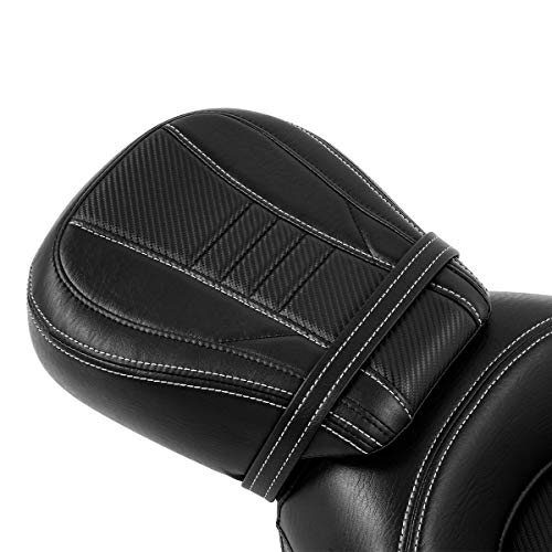SLMOTO Two-up Front Rear Driver Passenger Seat Detachable Motorcycle Driver & Passenger Motorcycle Seat Fit for Harley Touring Road King Special FLHRXS Black White - color: StyleA Black White Seat