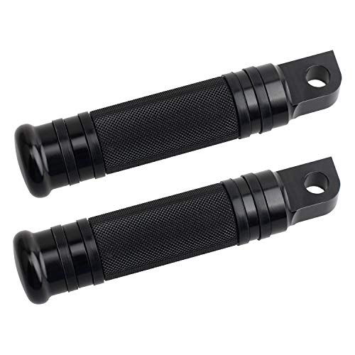 NTHREEAUTO Male Footpegs, Black CNC Billet Passenger Foot Pegs, Motorcycle Footrests Pedals Compatible with Harley Dyna, Sportster, Forty Eight - color: Black-1