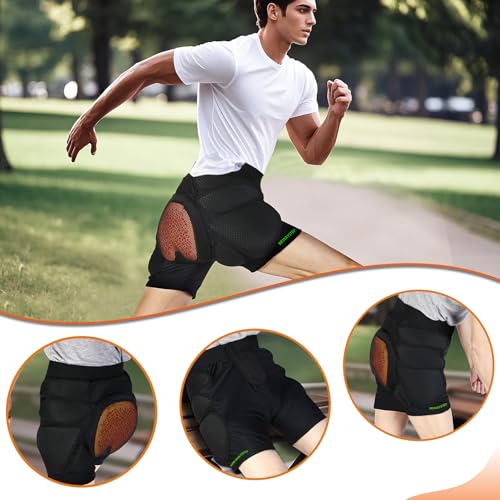 Protective Padded Shorts Crash Pad, PU Hip Butt Pads Impact Gear for Youth Ladies Women, Tailbone Protection Pad for Ski Snowboarding Skating Skateboard - size: Small