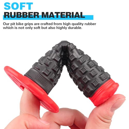 7/8" Dirt Bike Grip Rubber Anti-Slip Universal Motorcycle Grips Handlebar Racing Grip for Motocross Mini Bike Surron Light Bee x Grips KLX110 YZ450F XR50 CRF80 Motocross Grips - color: Red