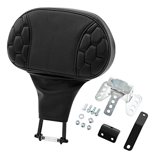 Rider Sissy Bar, SLMOTO Honeycomb Designed Driver Rider Backrest Pad Fit for Harley Road King CVO Street Glide 2014-2023 - color: Black Rider Backrest1