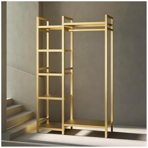 Motorcycle Helmet Holder Floor Mounted Stand, Helmet Rack for Most of Helmet, Riding Gear Display Rack, Storage Rack for Accessories, Jacket, Gloves and Boots(Gold,105x40x170cm) - color: Gold, size: 105x40x170cm