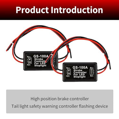 Flashing Strobe Blinking Controller Flasher Module, 2 Pcs Led Flasher Module,Gs-100a Spotlight Controller, Suitable For Most Cars, Trucks, Suvs, Motorcycles Tail Light Safety Alert Controller