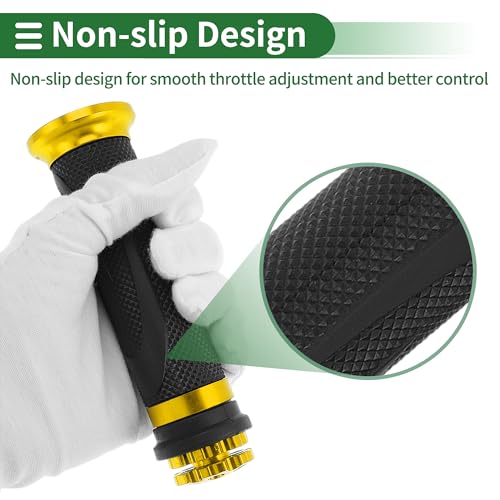 7/8" 22mm 15/16" 24mm Motorcycle Hand Grips Cover Kit Non Slip Handlebar Grips for Motorcycle Scooter Bicycle ATV Gold Tone - color: Gold Tone