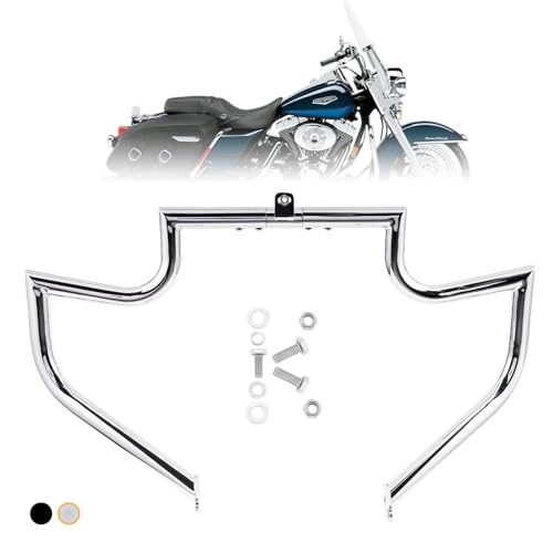 Kinglemc Crash Bar Engine Guard Highway Bar for Harley Davidson Touring Road King Street Glide Electra Glide CVO and Trike Models 97-08 (Silver) - color: Chrome-B