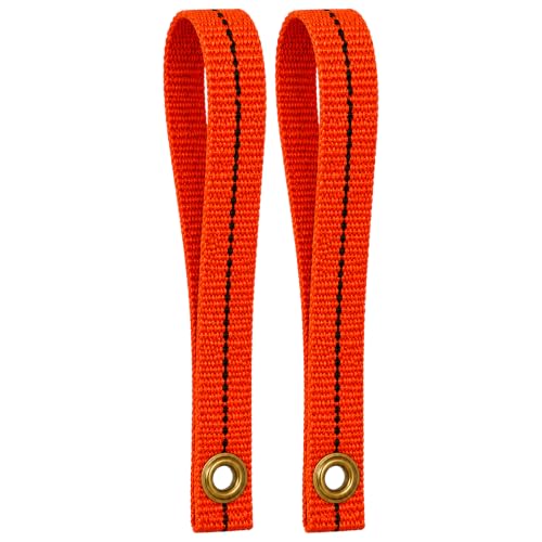 Cajun Tie Downs Hood Loop Anchor Straps — Under Hood Kayak & Canoe Tie-Down, Fits Vehicles Without Tow Hooks, 1" x 8", 2-Pack, Made in USA, Orange/Black - color: Orange/Black