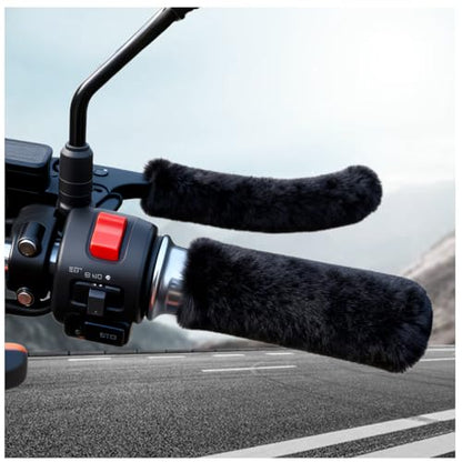 4PCS Soft Plush Motorcycle Handlebar Grips & Brake Covers,Anti-Slip Motorcycle Grips Covers for Comfortable Grip,Winter Essentials Motorcycles Accessories for Bike,Dirt Bike,ATV