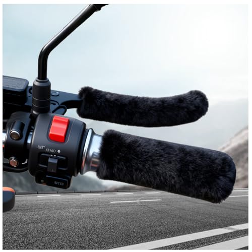 4PCS Soft Plush Motorcycle Handlebar Grips & Brake Covers,Anti-Slip Motorcycle Grips Covers for Comfortable Grip,Winter Essentials Motorcycles Accessories for Bike,Dirt Bike,ATV