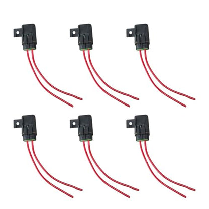 6PCS 12AWG Inline Fuse Holder, 12V Weatherproof ATO/ATC Blade Style Fuse Holder with Cover, Replacement Parts with 30 Amp Fuse for Heavy Duty Bus Power System, Marine, Vehicle (18PCS) - size: 18PCS