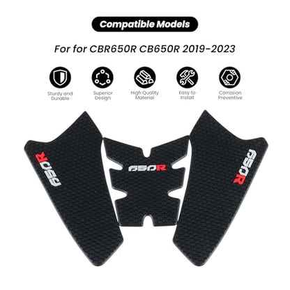 ONE.K.S Motorcycle Tank Grip Stickers Traction Rubber Side Pad Gas Fuel Knee Grip Decal Protector Sticker Anti Slip Real Carbon Look Fit for CBR650R CB650R 2019-2023