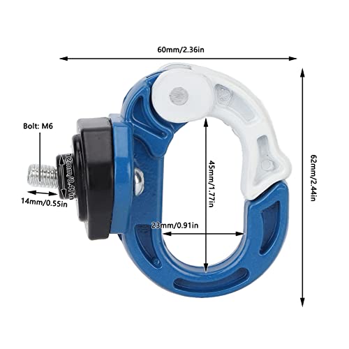 Estink Electric Scooter Front Claw Hook, Alloy Steel & Aluminum Motorcycle Hanger for Helmet & Bag Storage, 26.5 lb Load Bearing & Auto Lock Design for Safer Riding (blue+white)