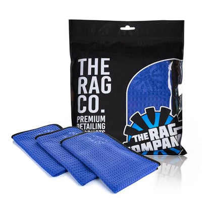 The Rag Company Dry Me A River, Professional Korean 70/30 Blend Microfiber Waffle-Weave Drying & Detailing Towels, Soft Suede Edges, 390 GSM, 16x24 Inches, Royal Blue, 3-Pack - color: Royal Blue, size: 16in x 24in