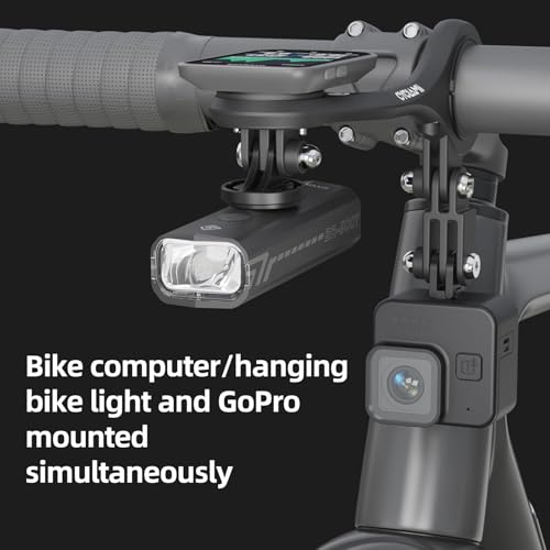 Out Front Mount Compatible with Garmin Edge GPS Bike Computer, XOSS G/G+, iGPSPORT Bike Light & Gopro Cycling Handlebar 25.4mm 31.8mm(M6) - style: M6