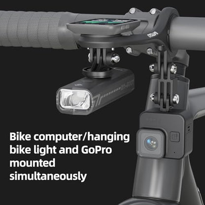 Out Front Mount Compatible with Garmin Edge GPS Bike Computer, XOSS G/G+, iGPSPORT Bike Light & Gopro Cycling Handlebar 25.4mm 31.8mm(M5) - style: M5