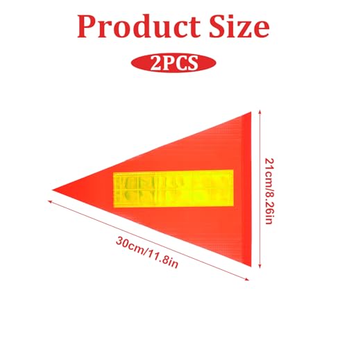 2 PCS Bike Safety Flag Reflective Replacement Pennant Bike Flag Orange High Visibility Tear-resistant Waterproof Bicycle Safety Flags for Bikes, Motorcycle, Scooter, Pet Trailer, Kayak, without Pole