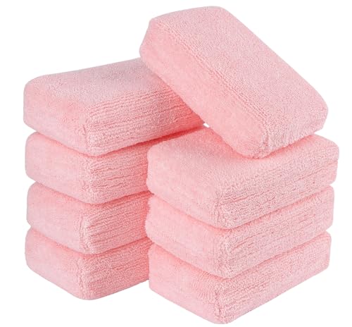 AIDEA Microfiber Applicator Pad-8Pack, Car Wash Sponge, Premium Microfiber Sponge and Cleaning Pads, Perfect for Effortless Wax, Sealant, and Conditioner Application, Car Detailing Supplies, Pink - color: Pink, size: 8 PK