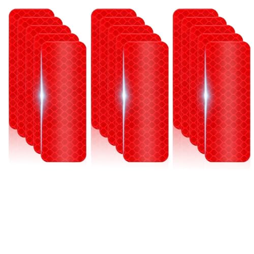 50 Pcs Super Reflection Reflective Stickers Made of 3M DG3, Red Outdoor Waterproof Safety Reflective Tape for Car/Bike/Mailbox/Helmet/Truck - Safety Stickers Red - color: Red 50pcs