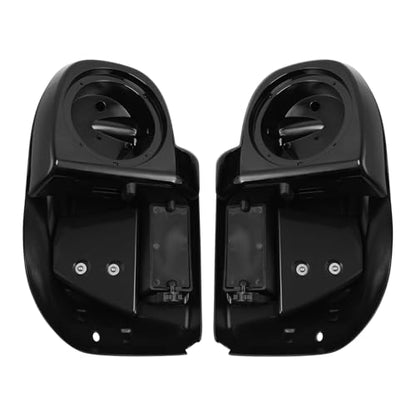 XFMT Motorcycle Lower Fairing Lower Vented Leg Fairing with 6.5" Speaker Pods & Grills Fit For Harley Davidson Touring Road King Street Glide Electra Glide 2014-2024, Vivid Black - color: W/ Speaker Pods For '14-'24
