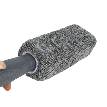 Premium Car Cleaning Tools - Wheel Tire Brush & Microfiber Twist Braided Cloth, Essential Auto Detailing Accessories for Spotless Shine (2, Green+Grey) - color: Green+Grey